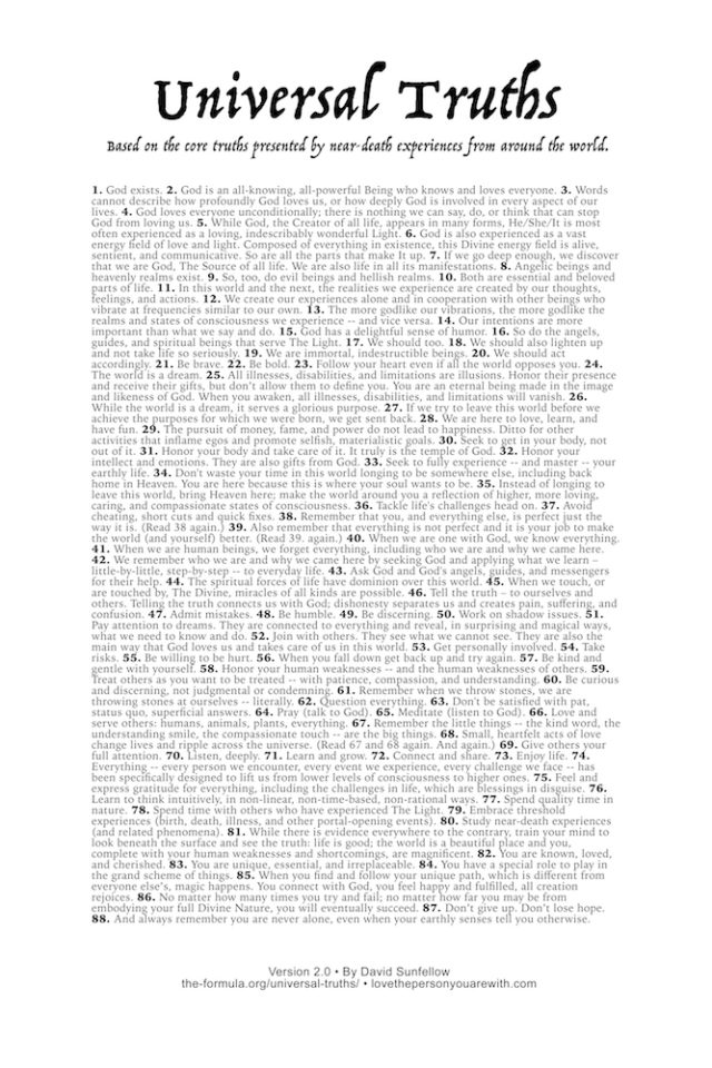 Universal Truths The Formula for Creating Heaven on Earth